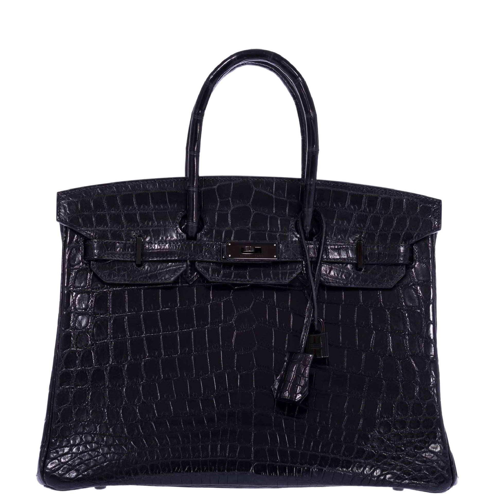 Hermes Hermès Birkin 35 SO BLACK Matte Niloticus Crocodile PVD Hardware