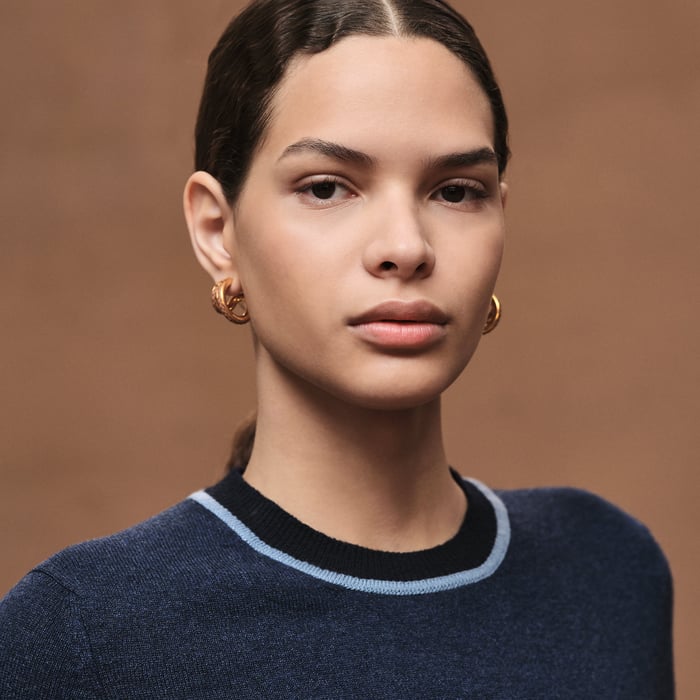 Bleu Lagune Pull Manches Courtes Motif « ex-libris »