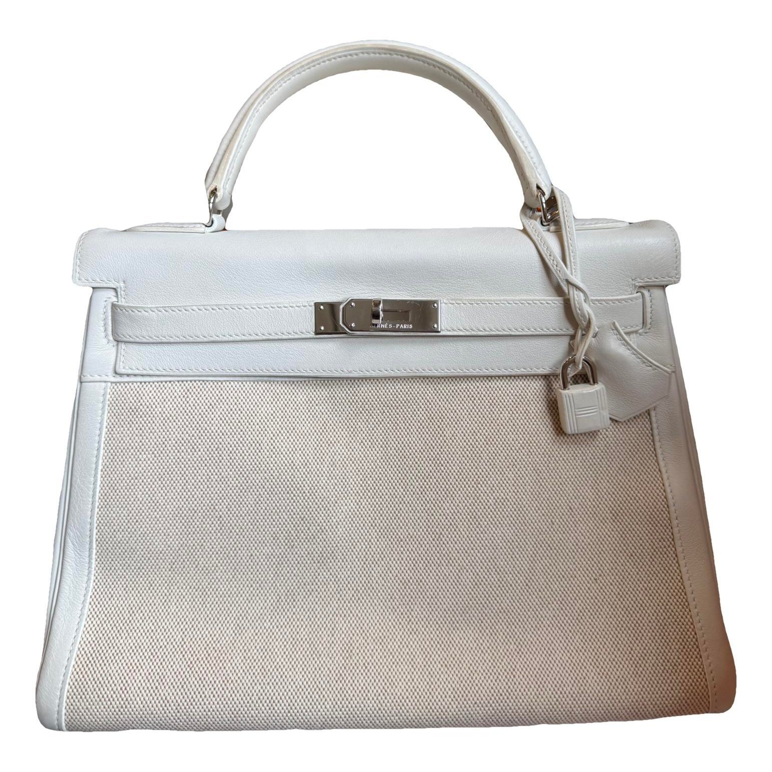 Hermes Kelly 32 Handbag White 2008