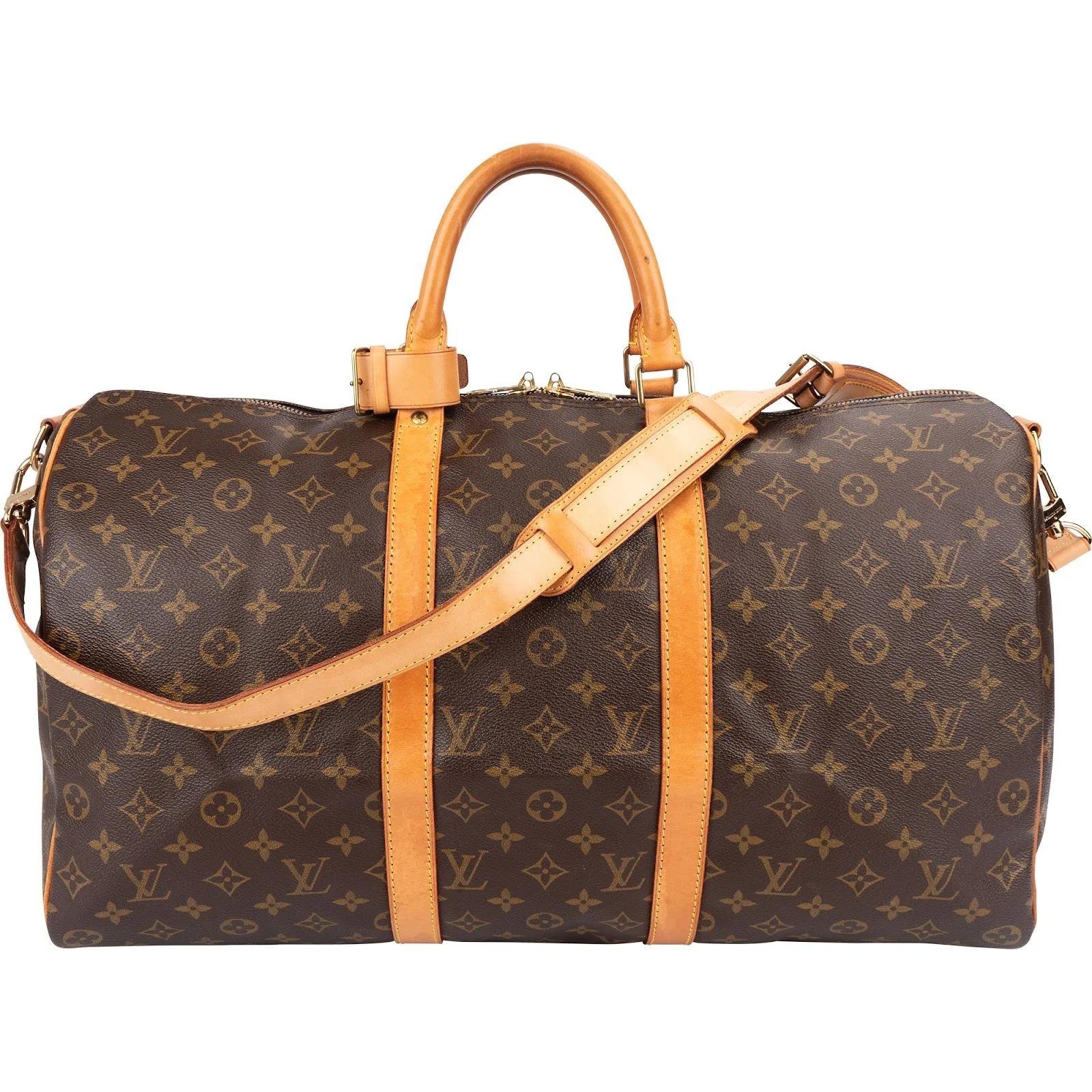 Louis Vuitton Keepall leather travel bag