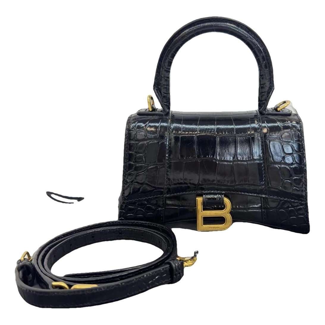 Hourglass leather crossbody bag