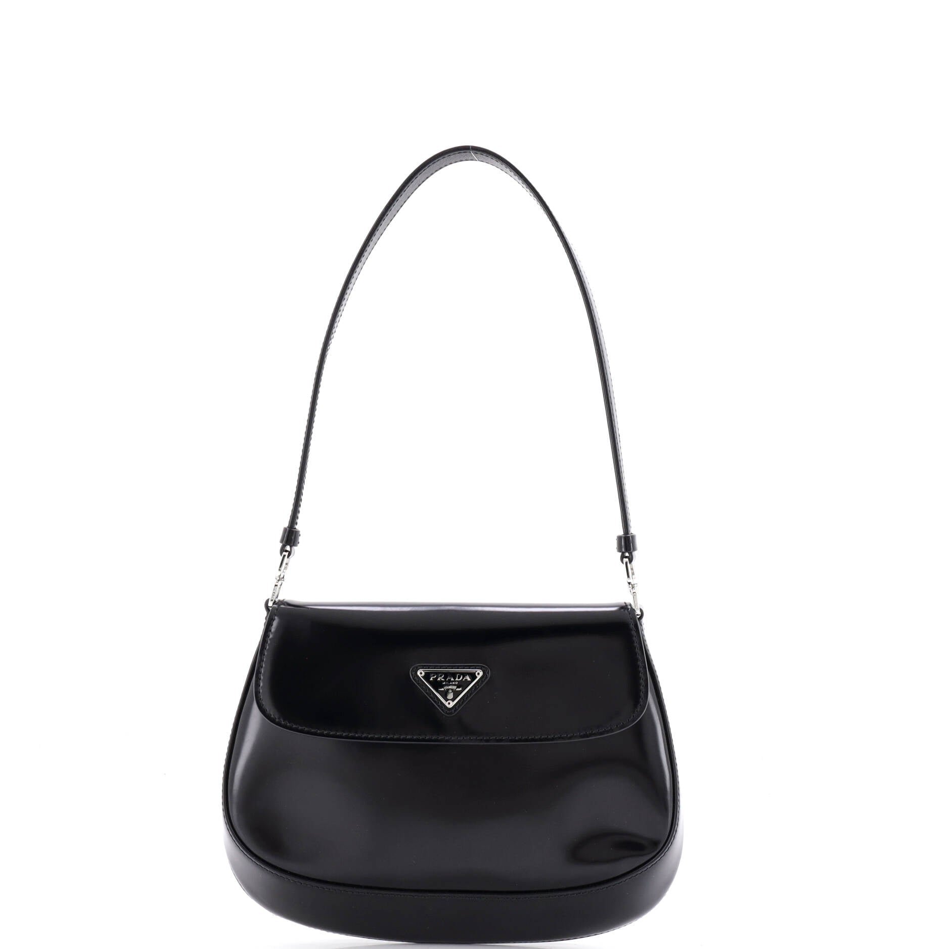 Cleo Flap Shoulder Bag Spazzolato Leather Small
