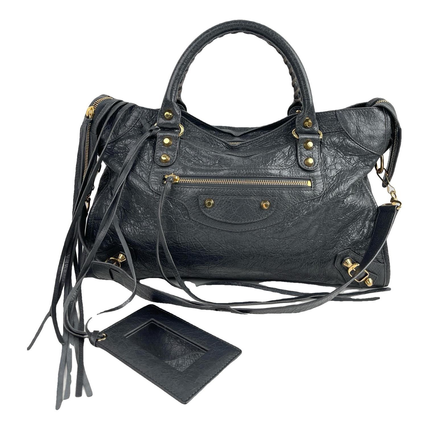 City leather handbag