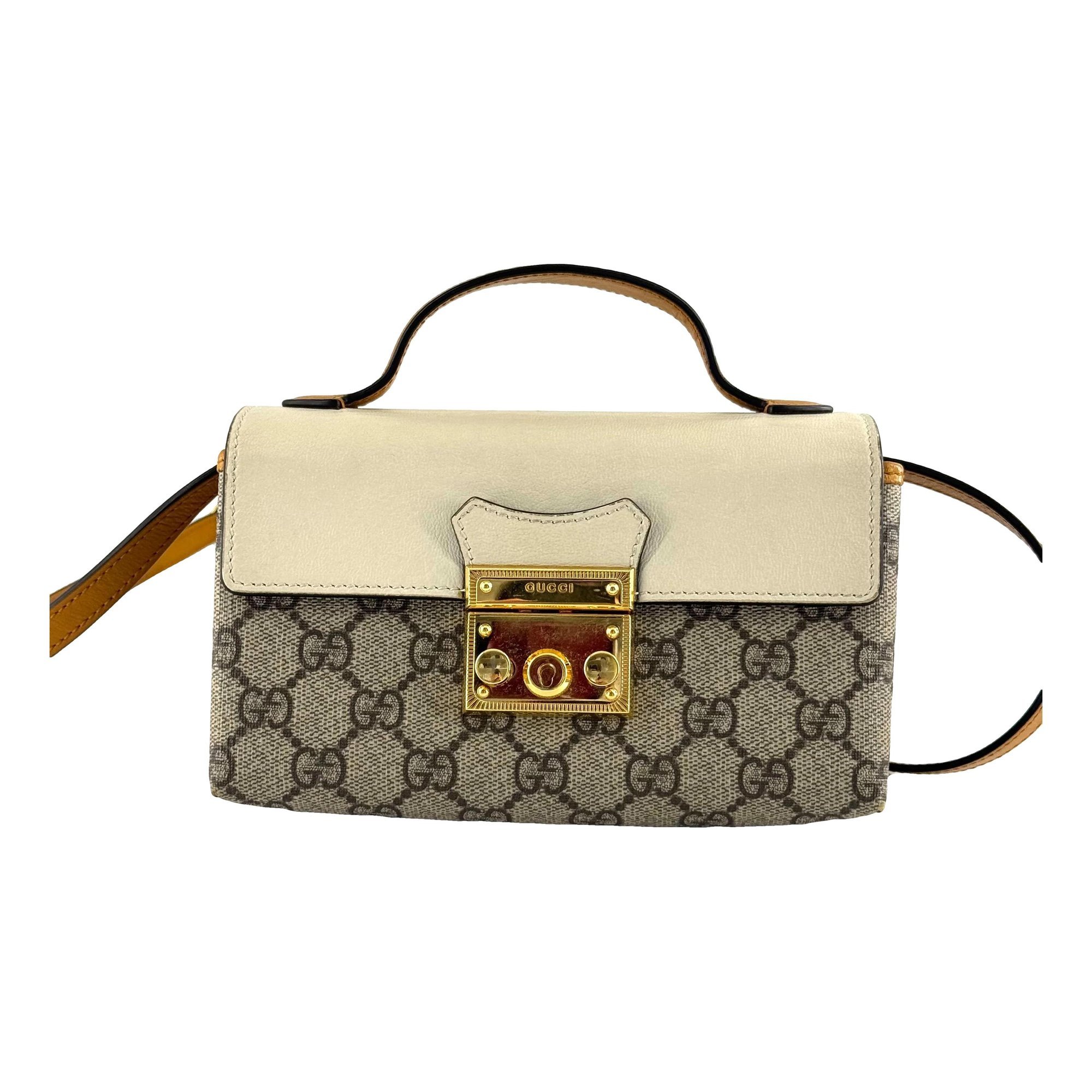 Padlock leather mini bag