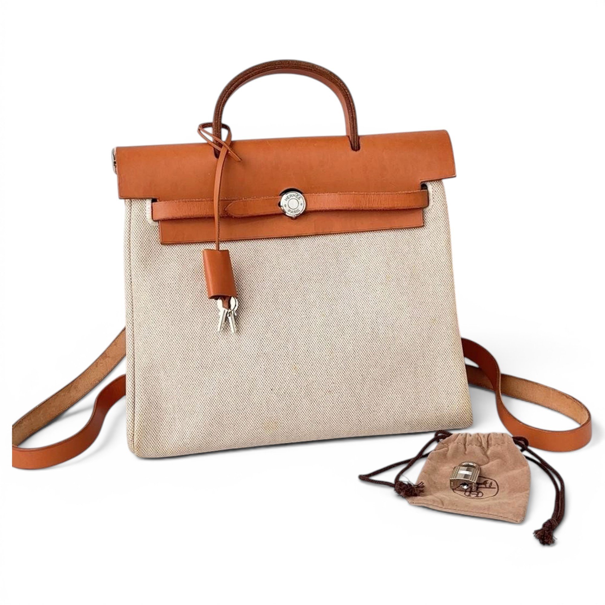 Hermes Herbag Handbag Gold