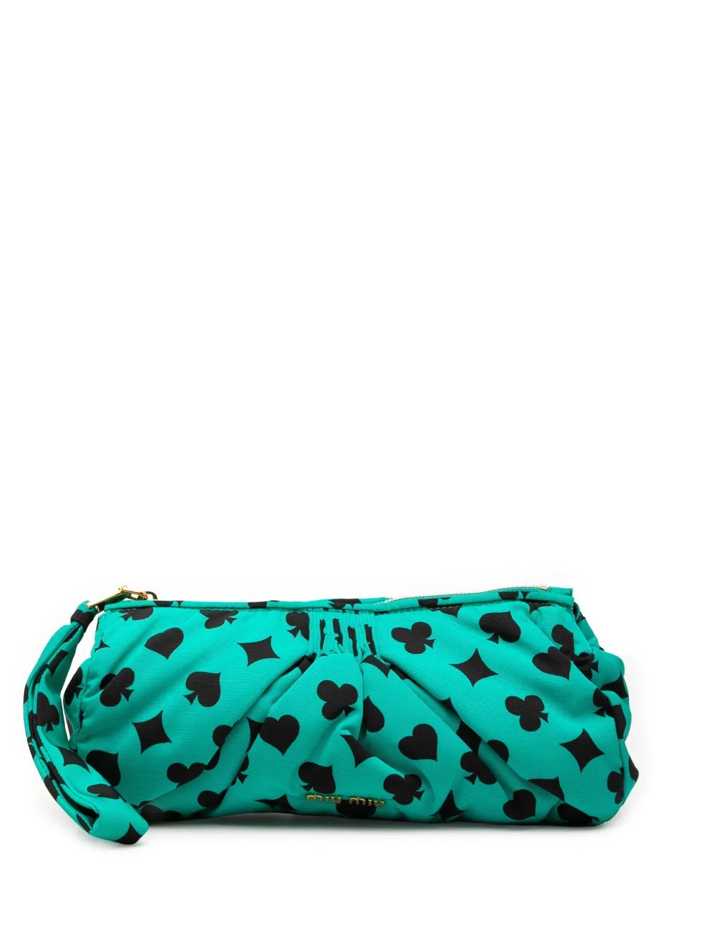 2010-2026 Pleated Nylon Playing Card Print clutch bag