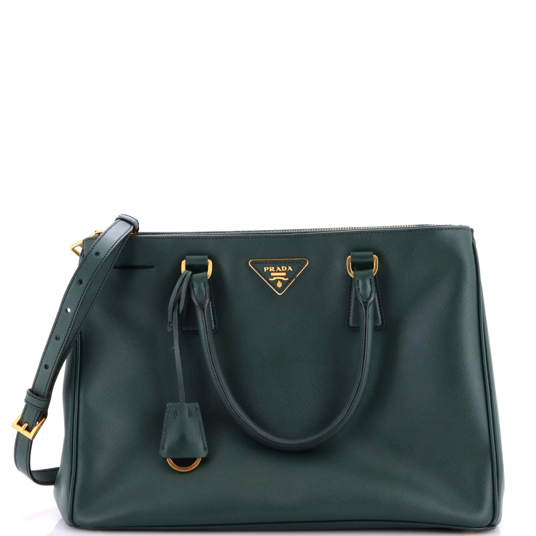 Prada Double Zip Lux Tote Saffiano Leather Medium