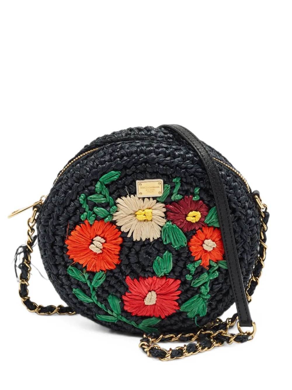 Dolce & Gabbana Miss Glam floral-embroidered shoulder bag