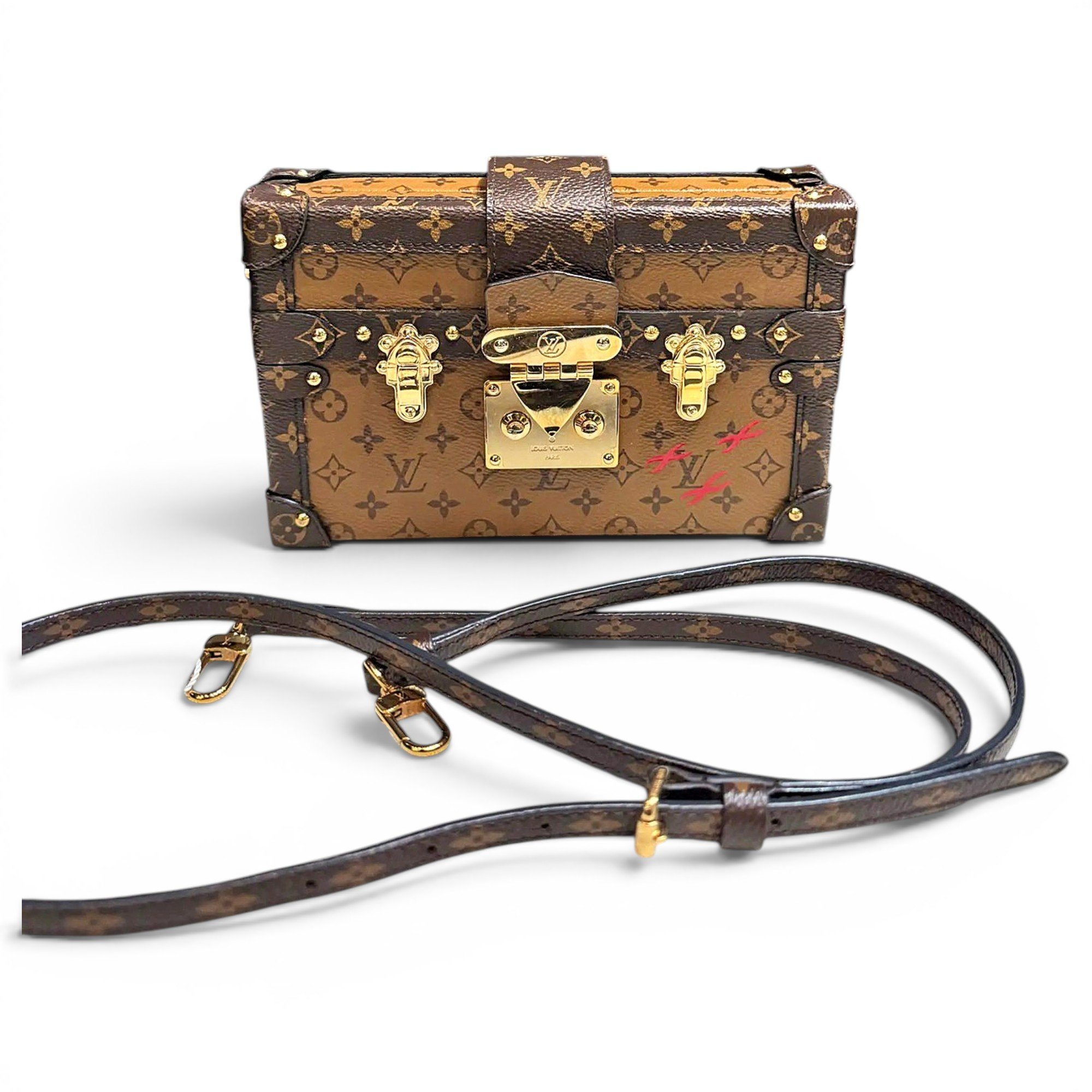 Petite Malle vinyl crossbody bag