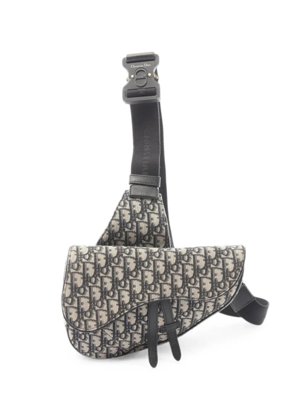 2000s Saddle Oblique-jacquard sling bag