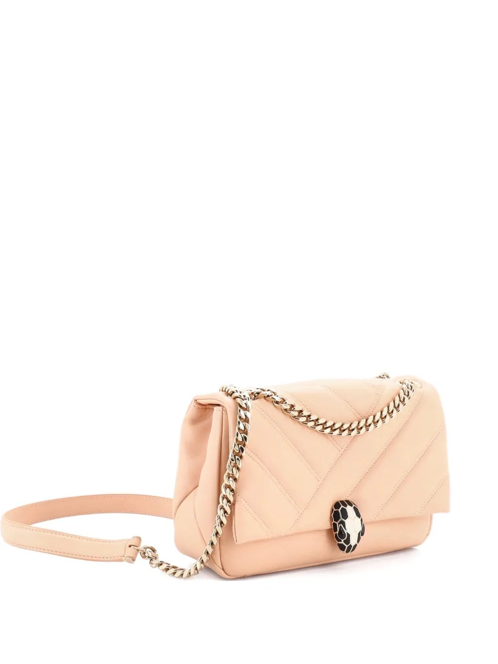 Serpenti Cabochon Diagonal Quilted Leather Small shoulder bag