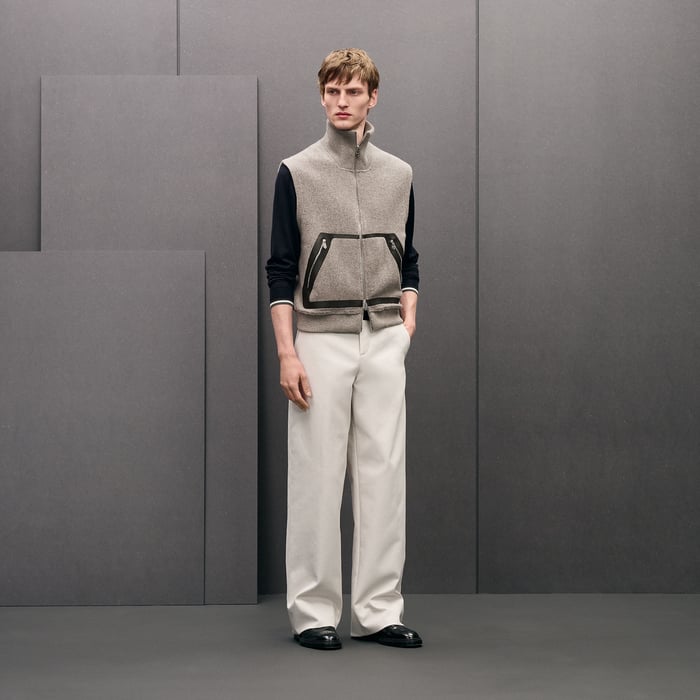 Vigoureux Vest With Leather Details