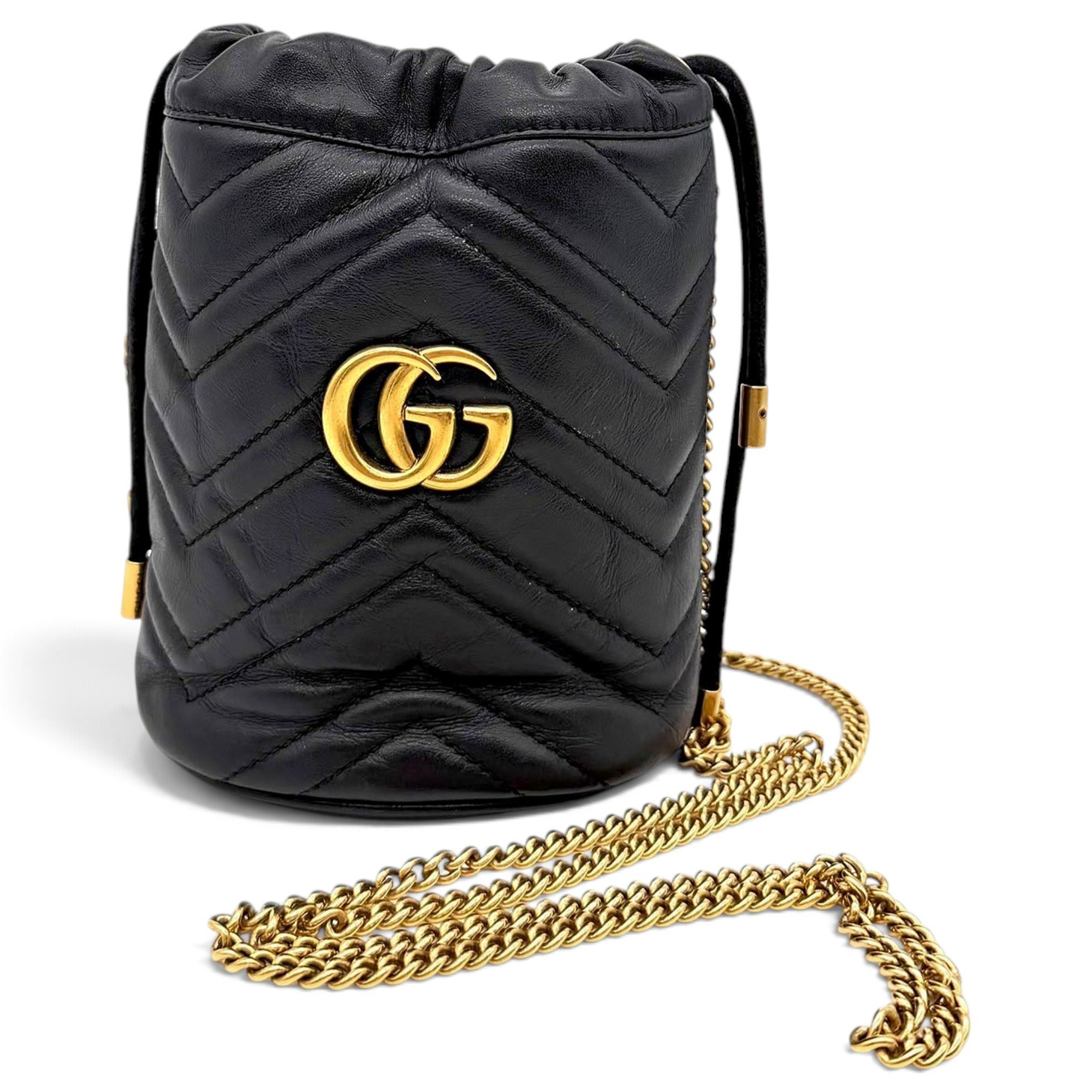 GG Marmont Chain Bucket leather crossbody bag