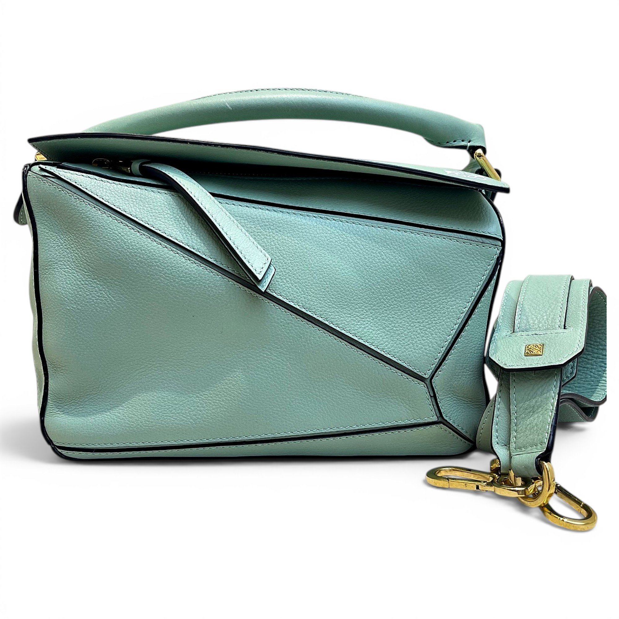 Puzzle leather handbag