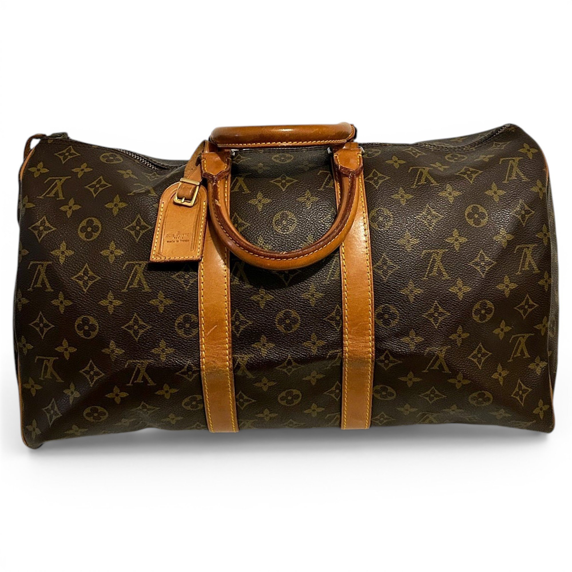 Keepall leather travel bag