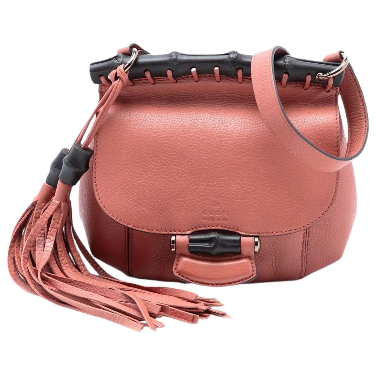 Bamboo leather crossbody bag