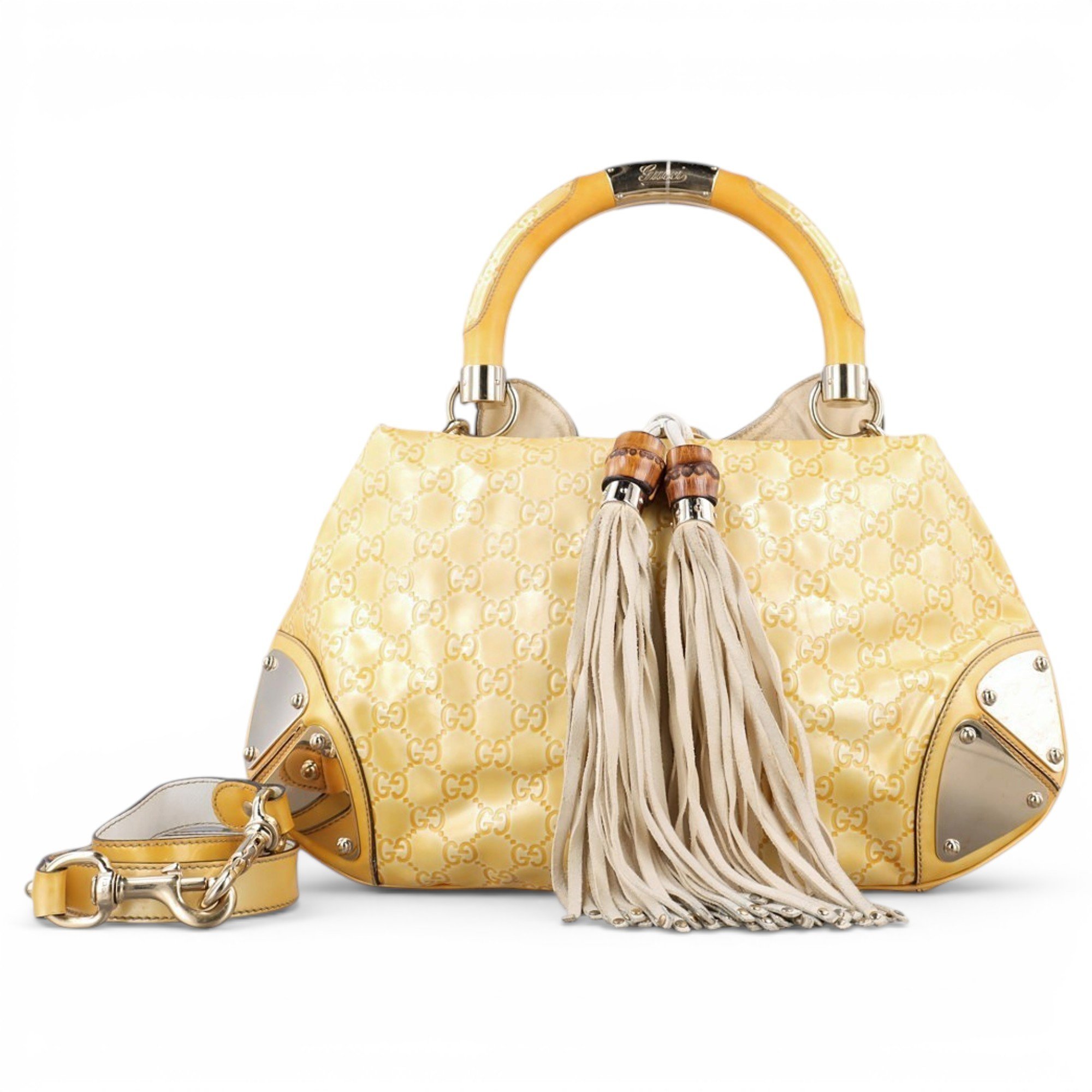 Patent leather handbag