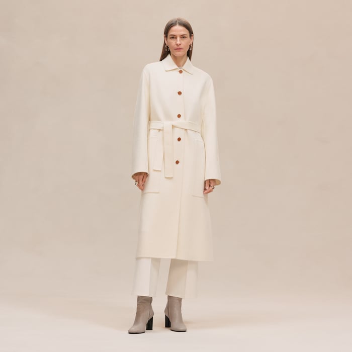 Blanc Naturel Cashmere Wrap Coat