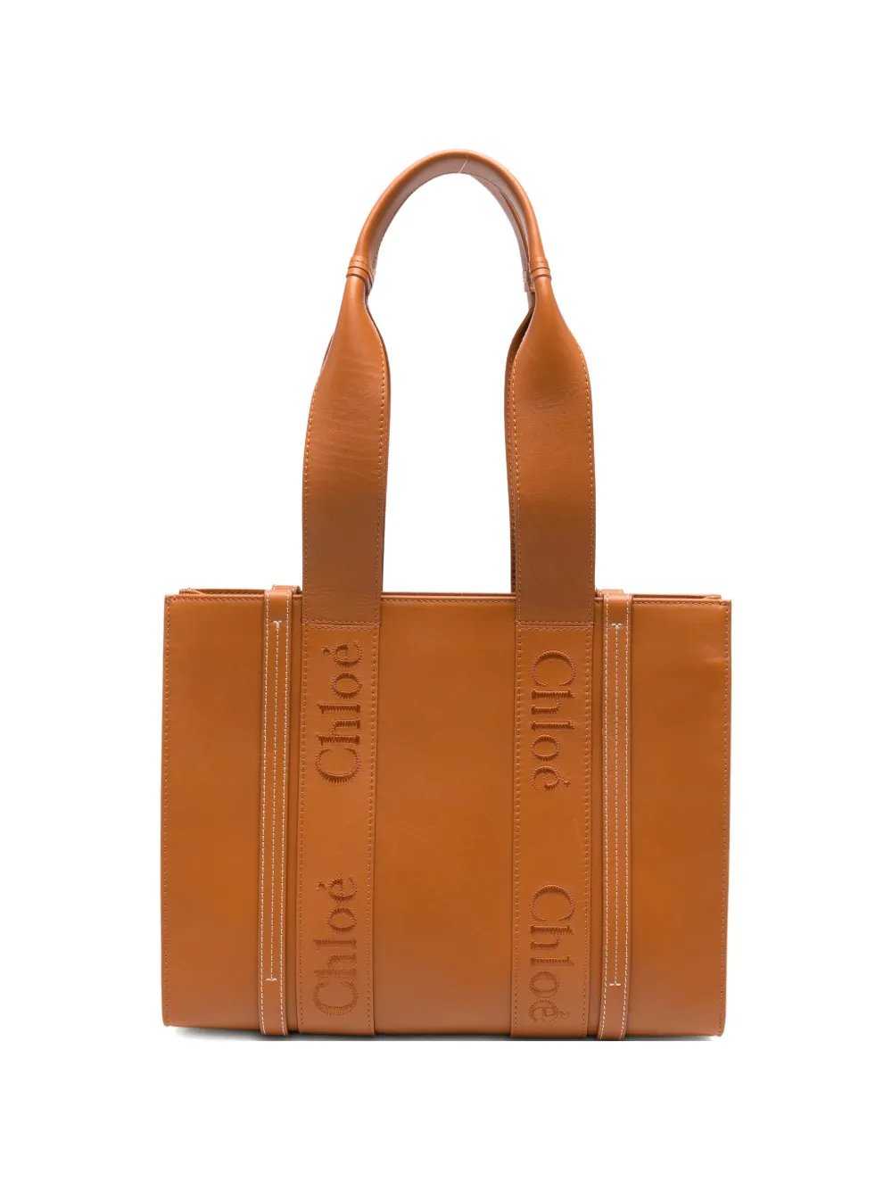medium Woody leather tote bag