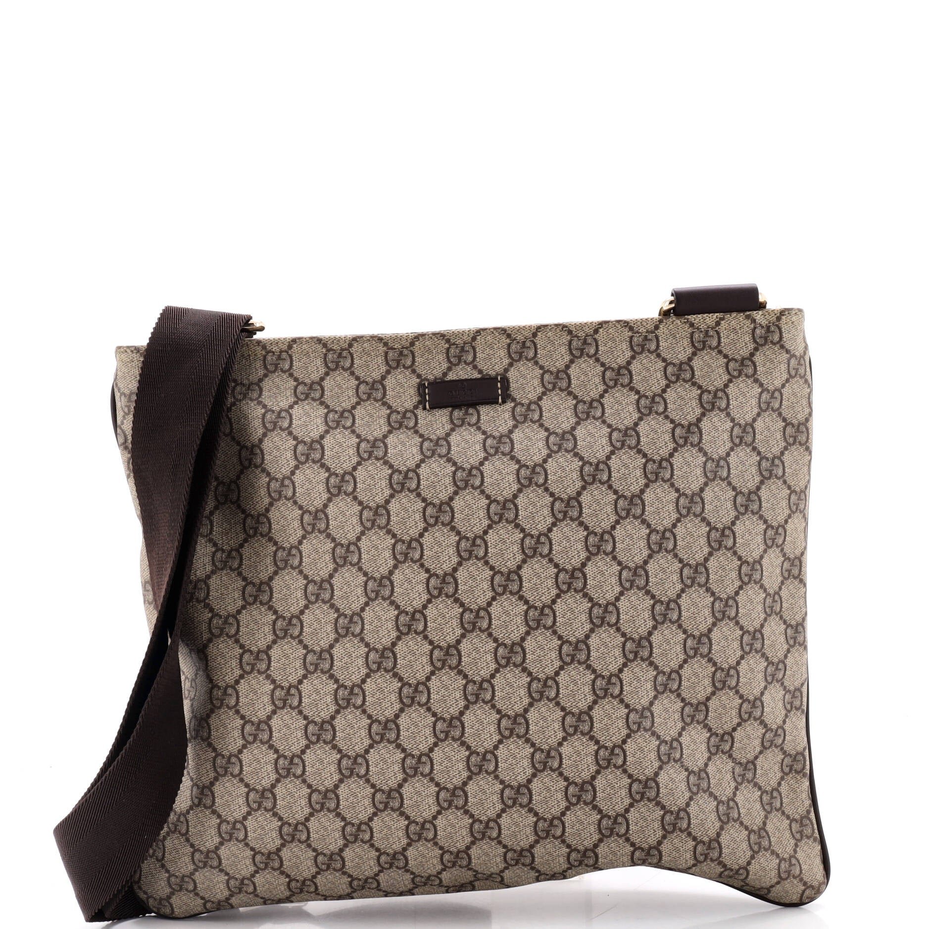 Zip Top Messenger Bag GG Coated Canvas Large