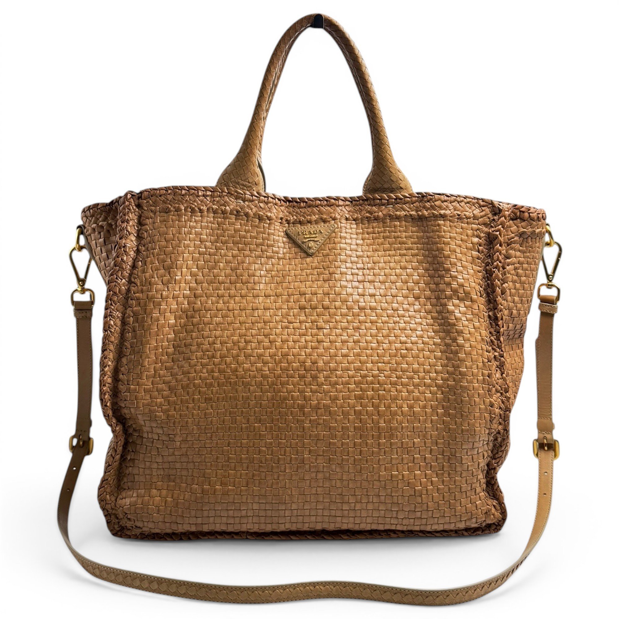 Madras leather crossbody bag