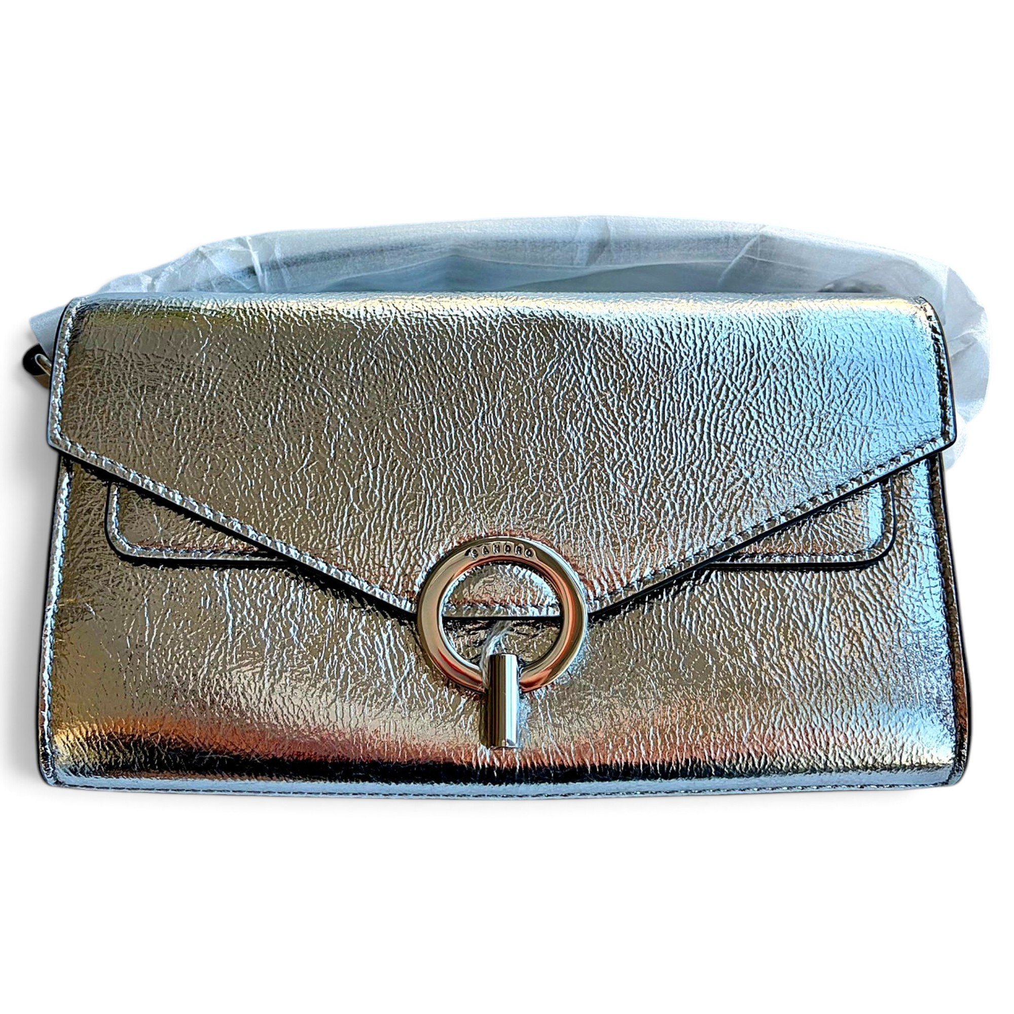 Sandro Yza leather clutch bag