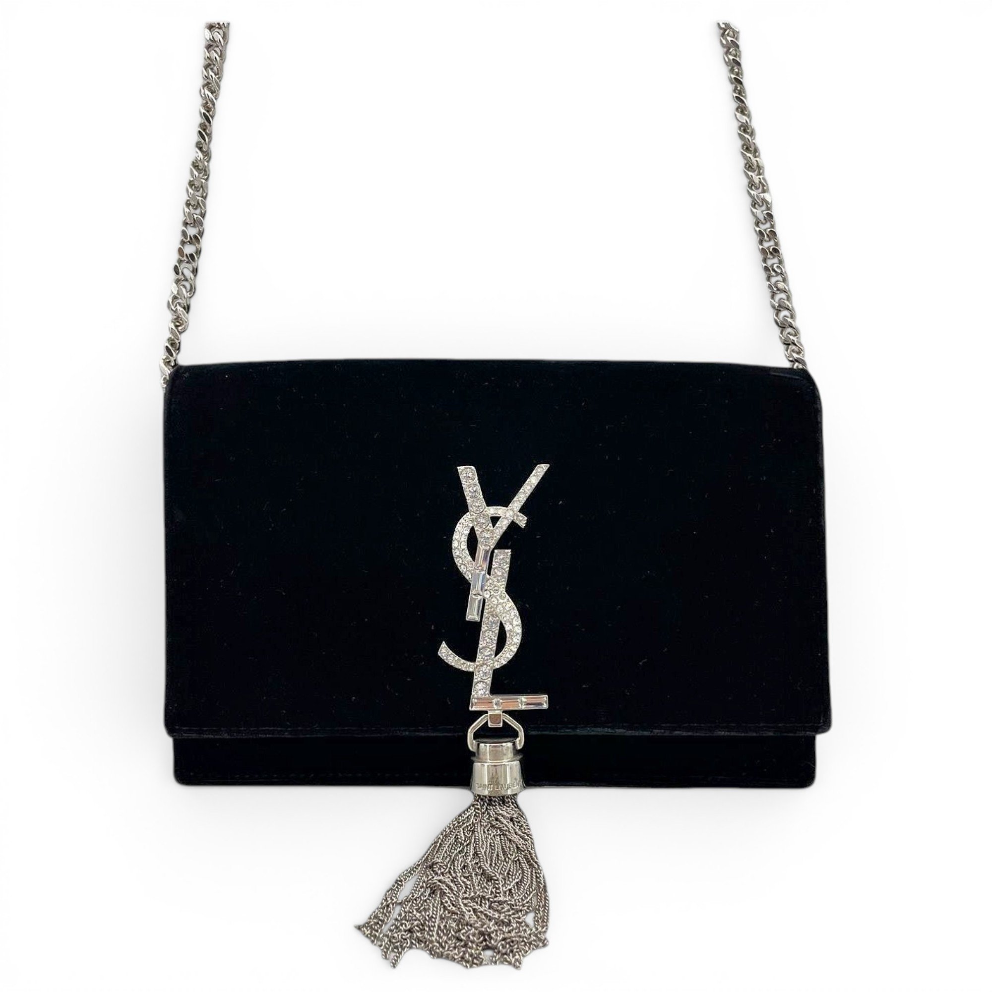 Pompom Kate velvet handbag