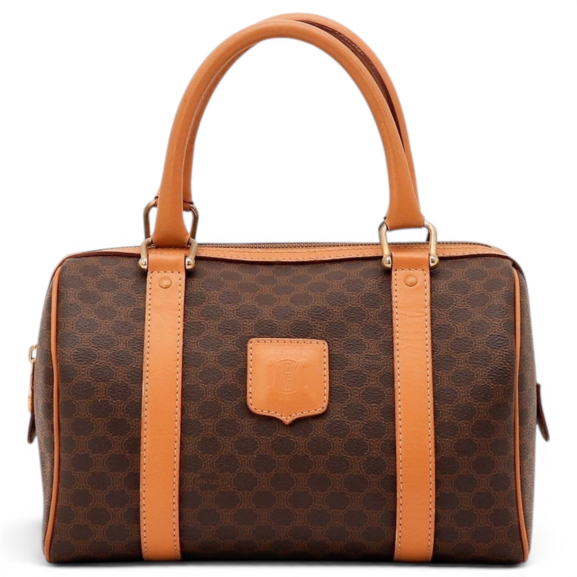 Triomphe leather bowling bag