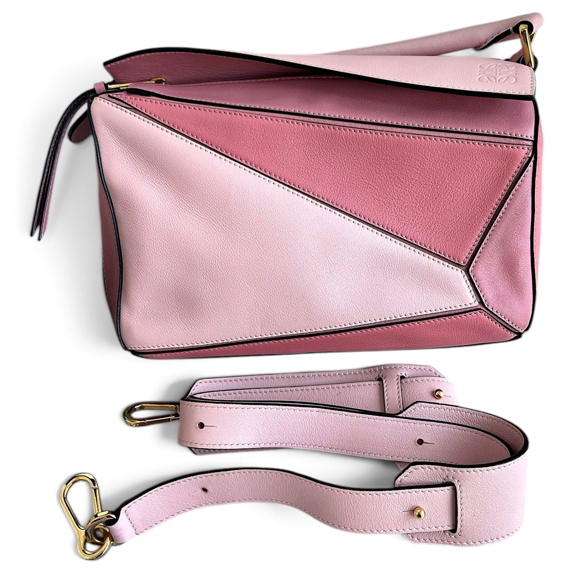 Puzzle leather handbag