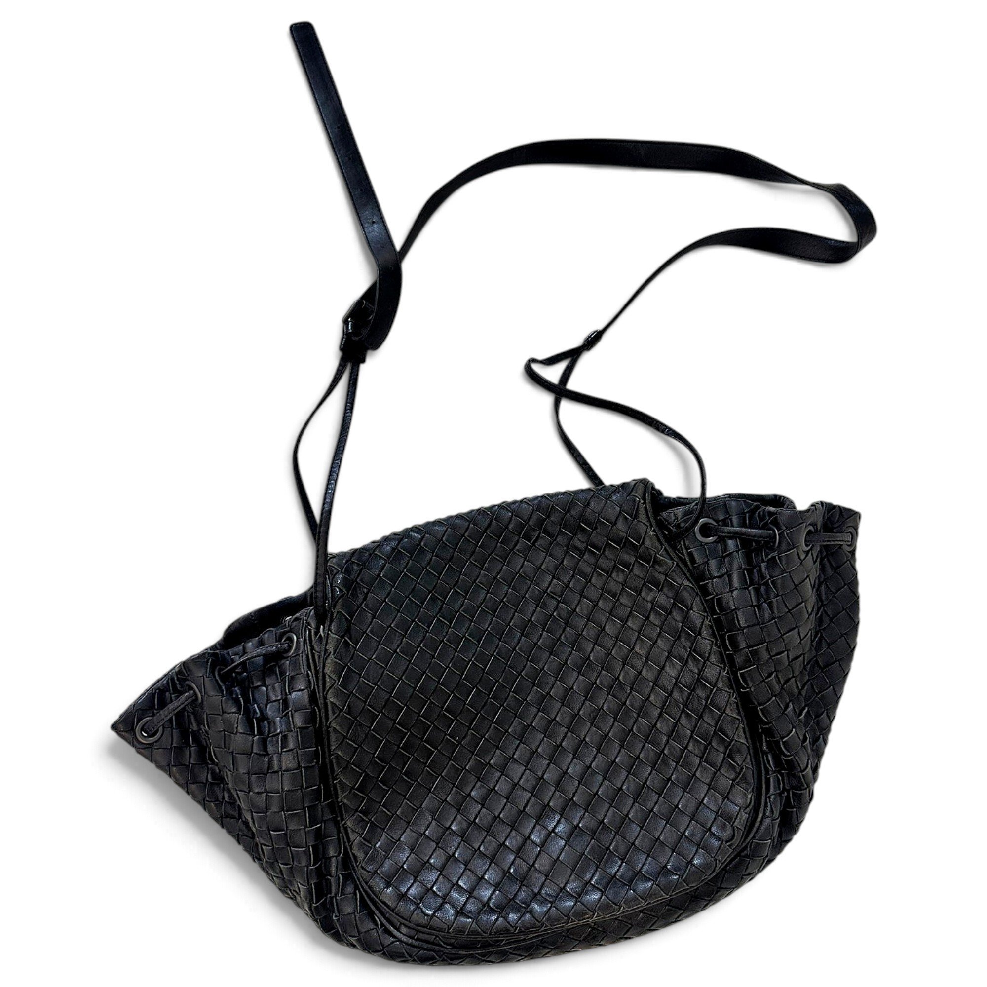 Window leather crossbody bag