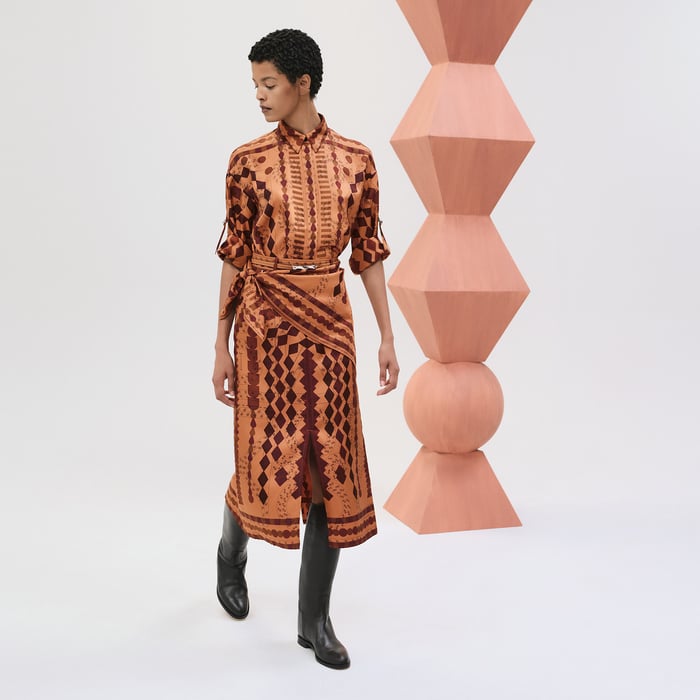 Marron Alezan "Eau d'Artifice" Wide Shirt