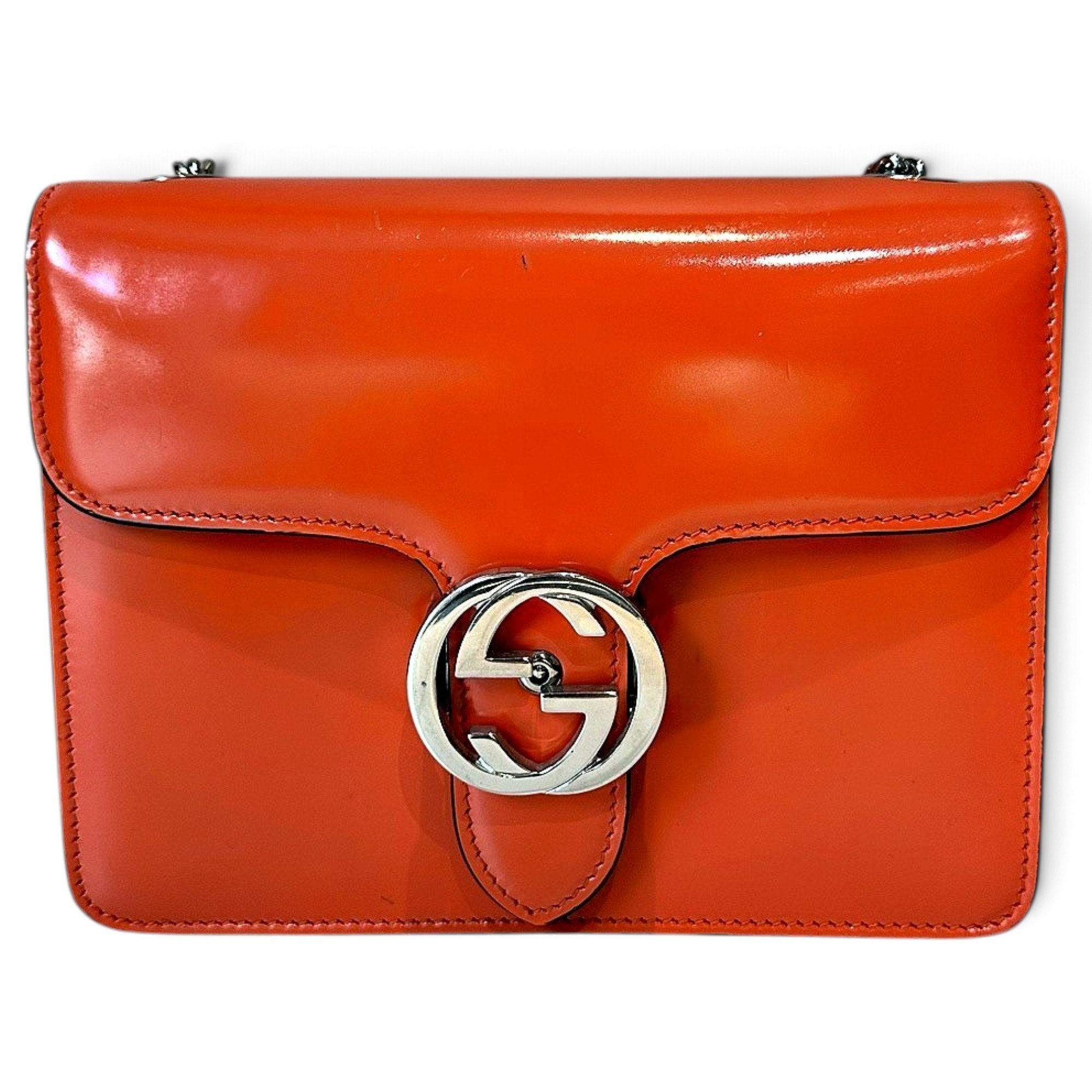 Interlocking leather handbag