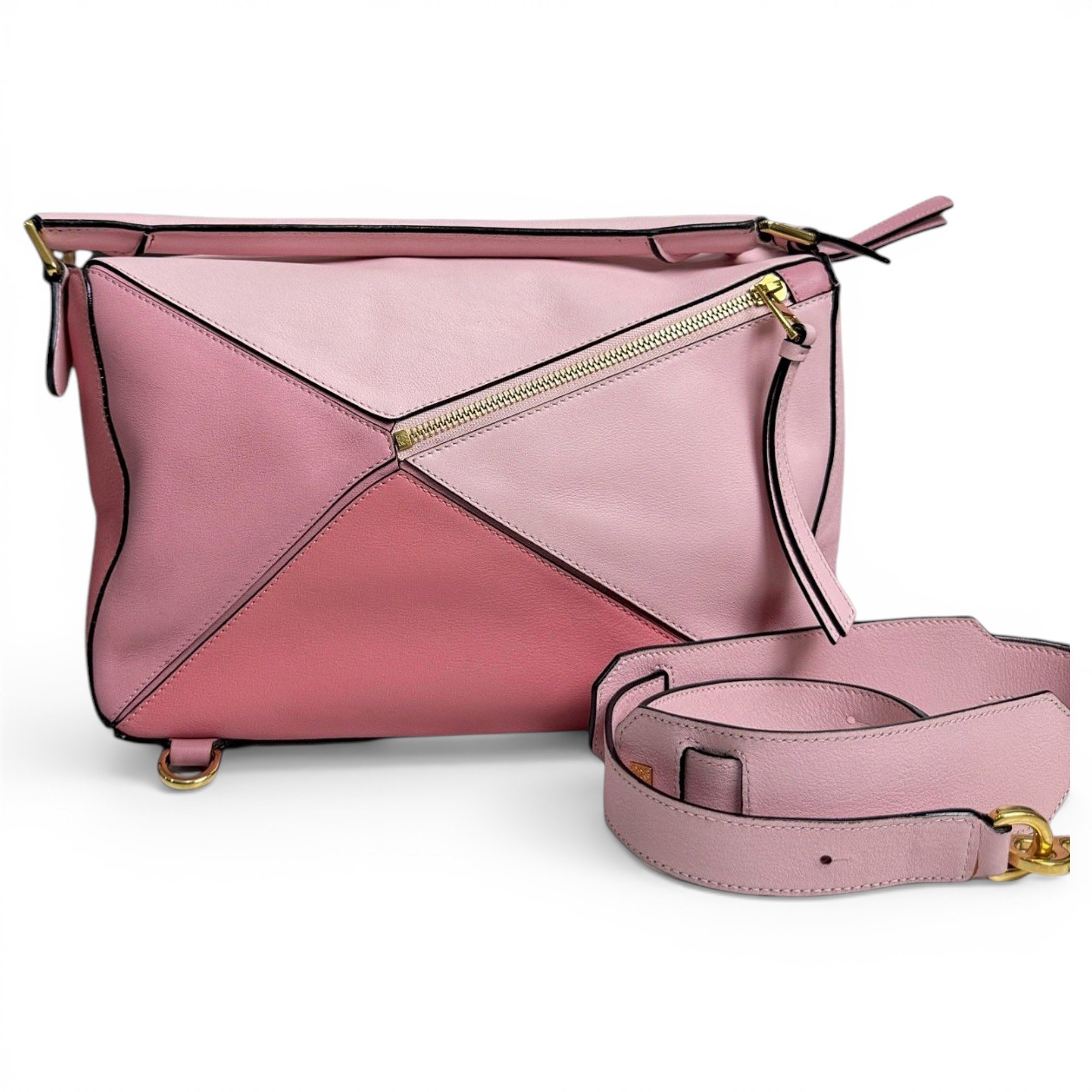 Puzzle leather handbag