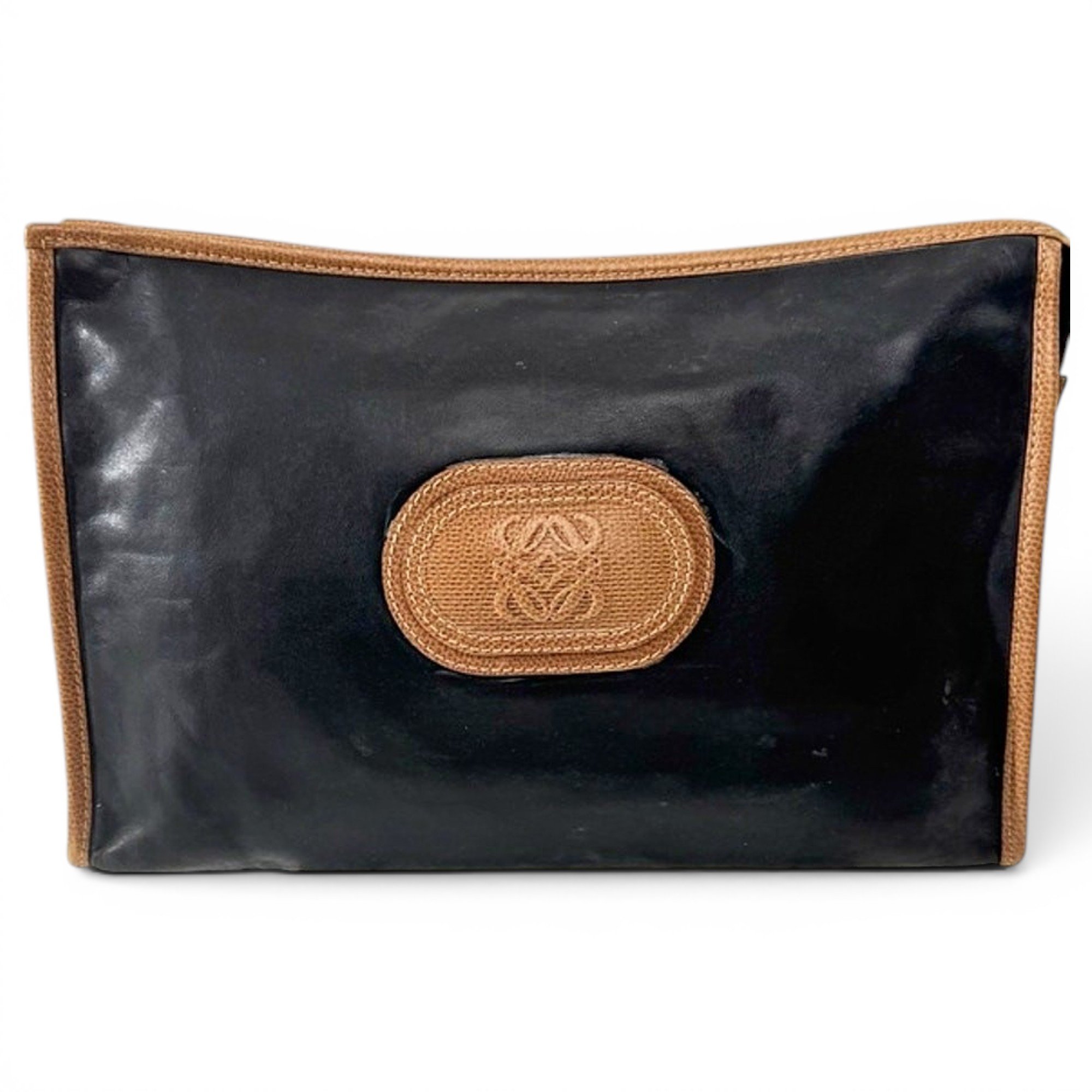 Leather clutch bag