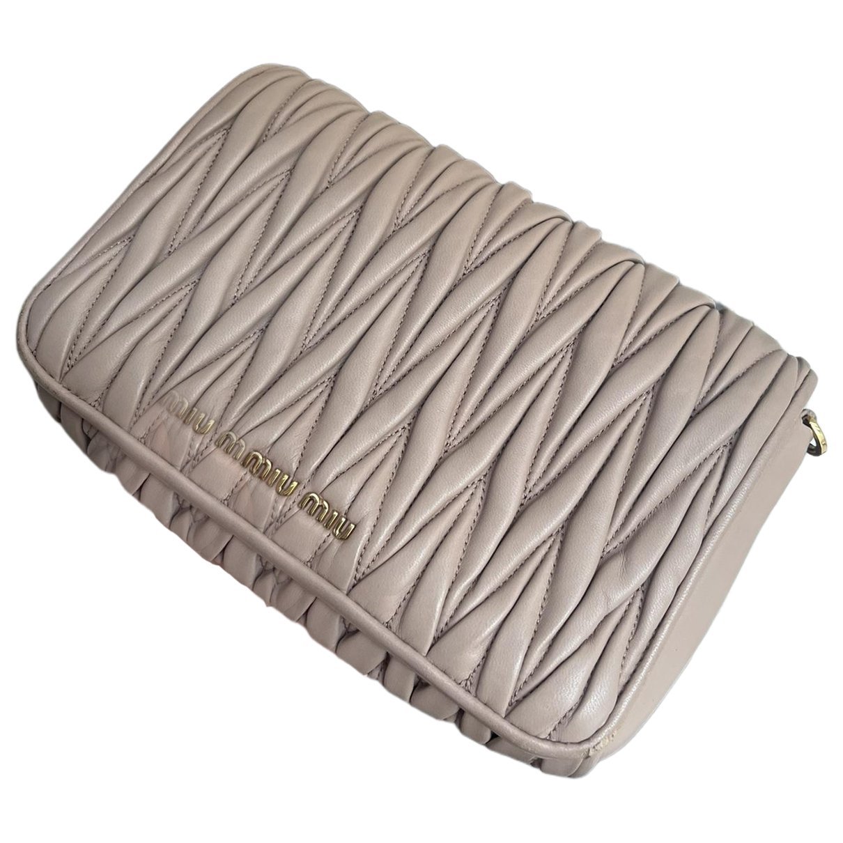 Matelassé leather clutch bag