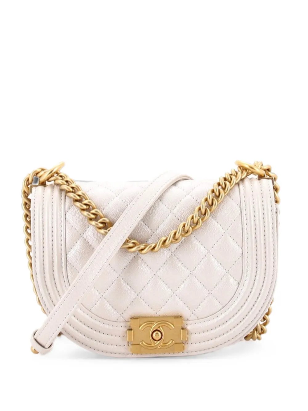 Boy Curved Messenger Bag Quilted Caviar Small crossbody bag
