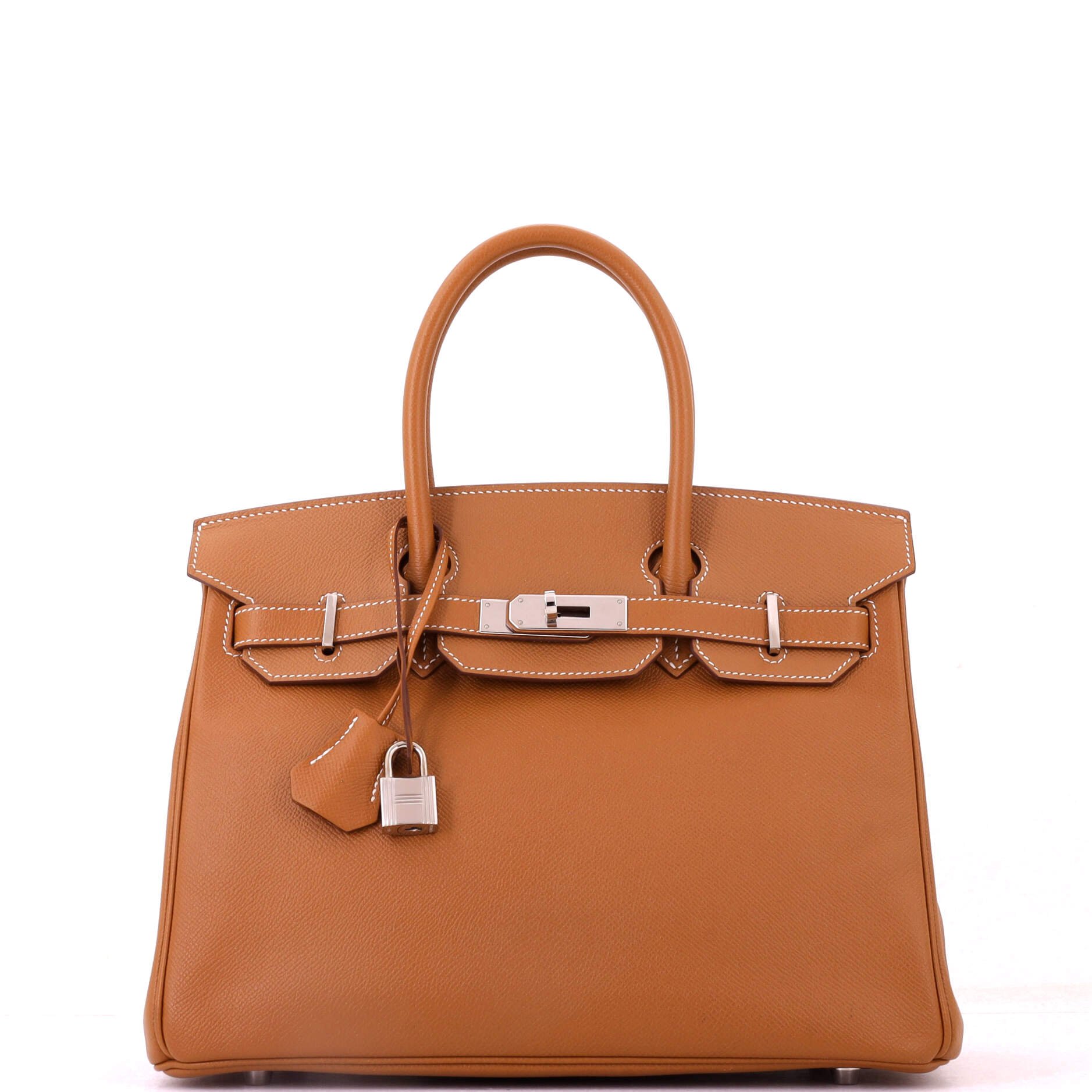 Birkin Handbag Gold Epsom with Palladium Hardware 30