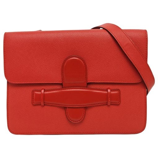 Symmetrical leather handbag