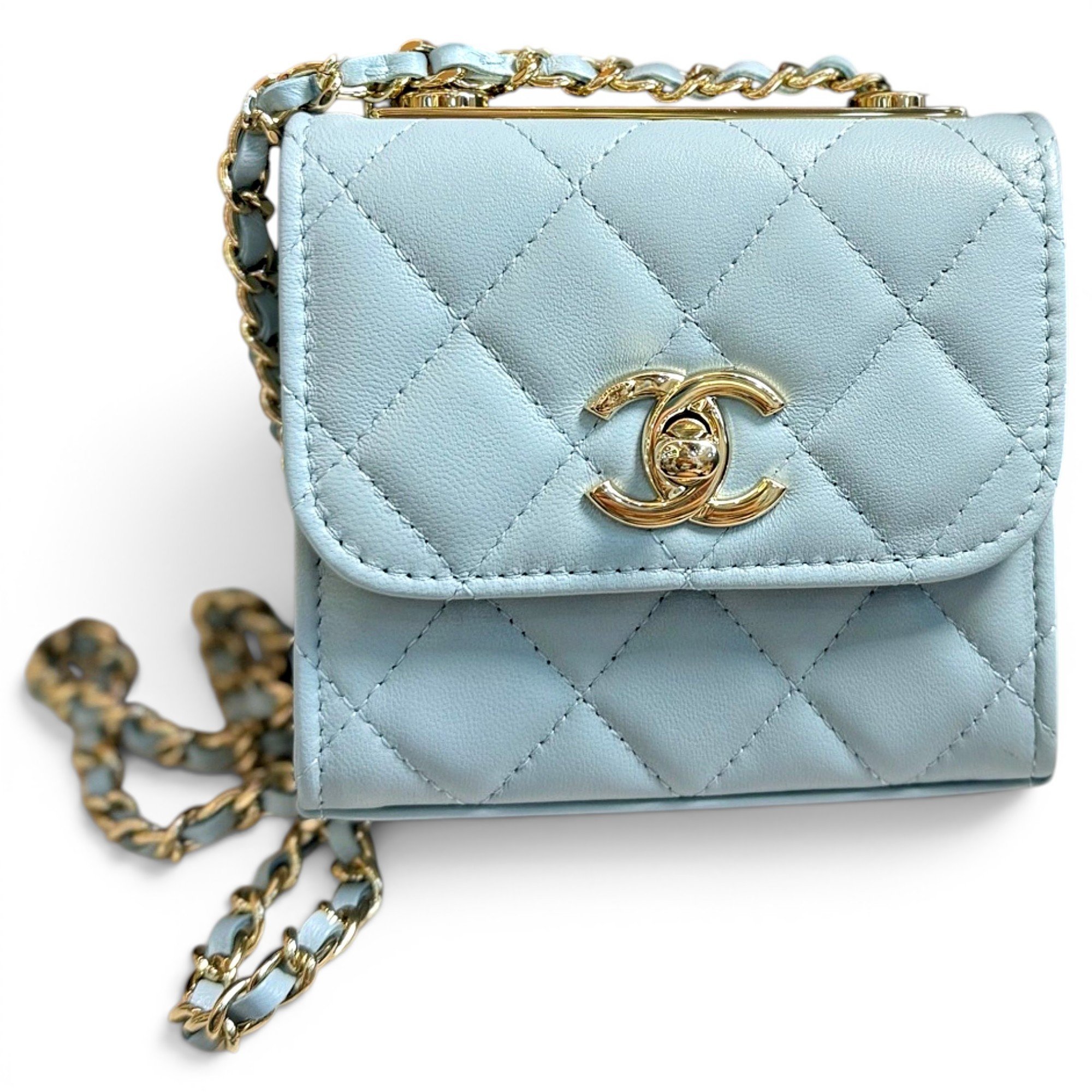 Trendy CC leather crossbody bag
