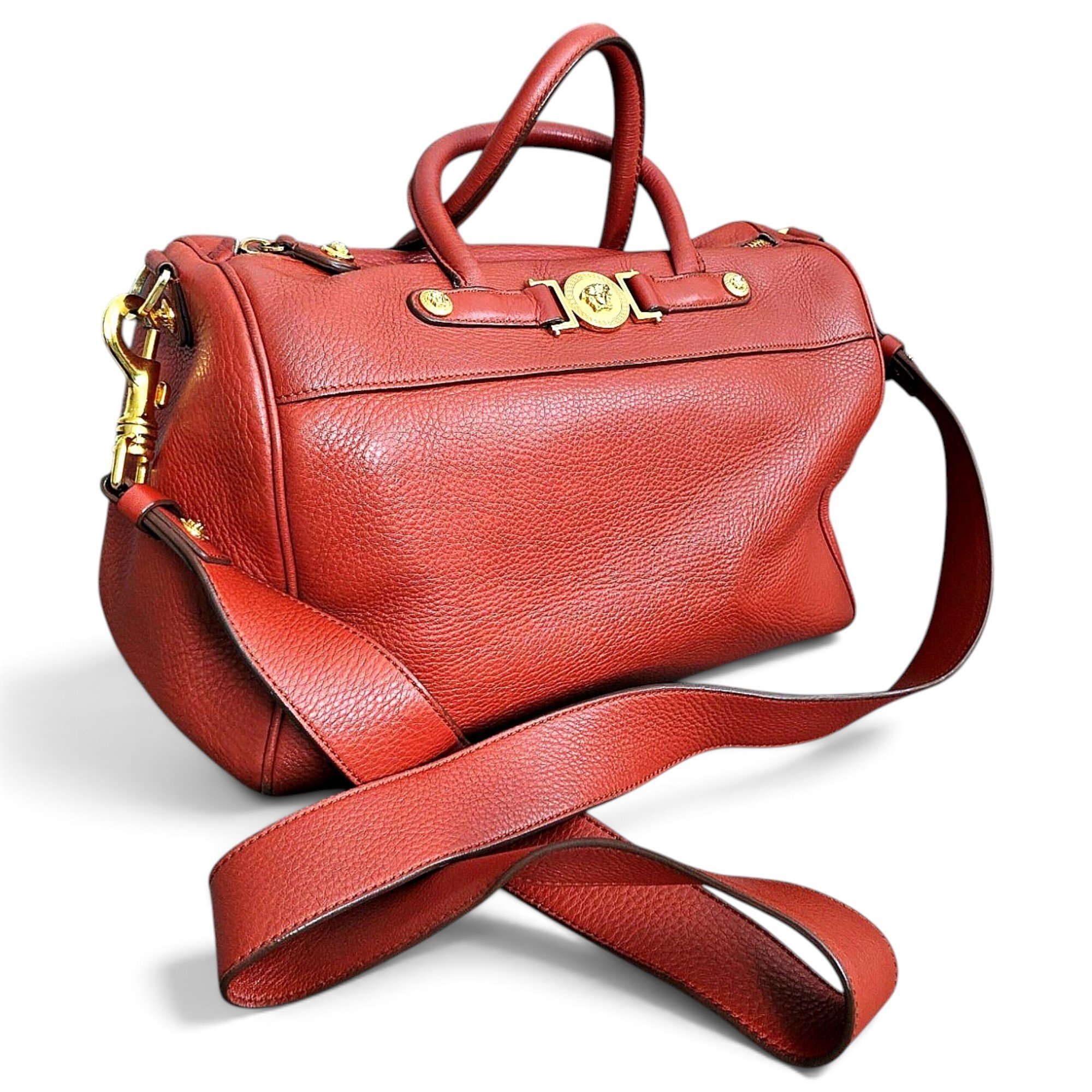 Versace Icon leather bowling bag