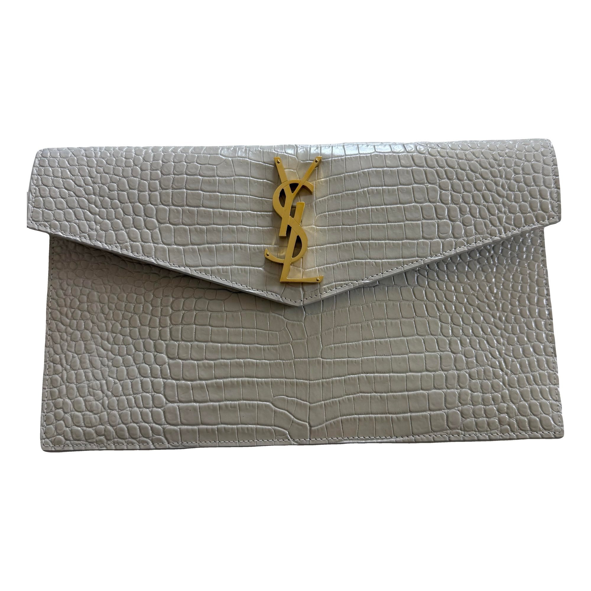 Leather clutch bag