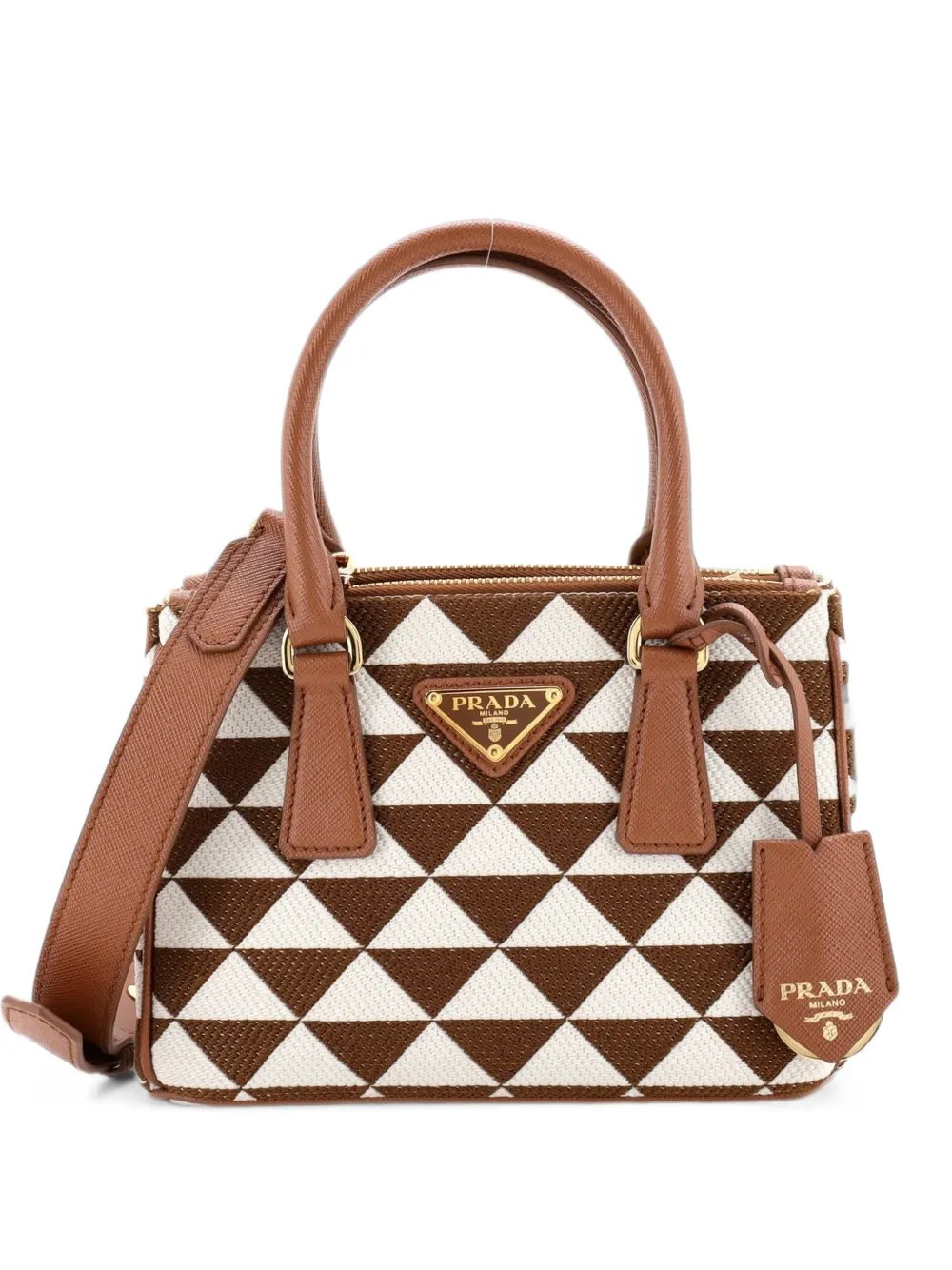 Galleria Double Zip Printed Fabric Mini tote bag