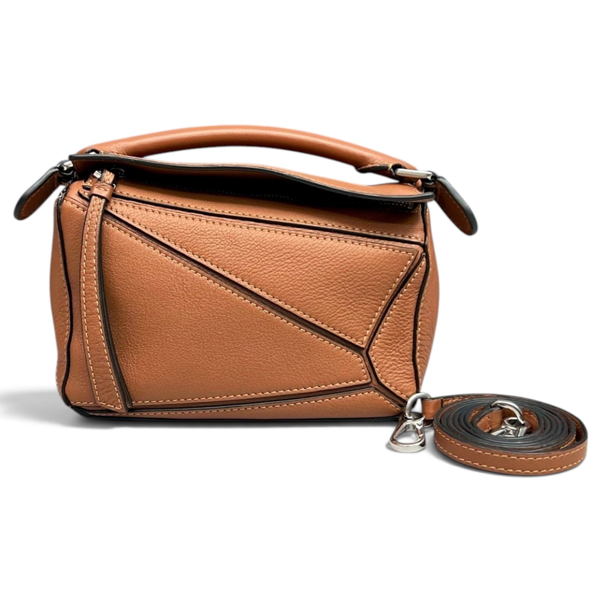 Puzzle leather crossbody bag