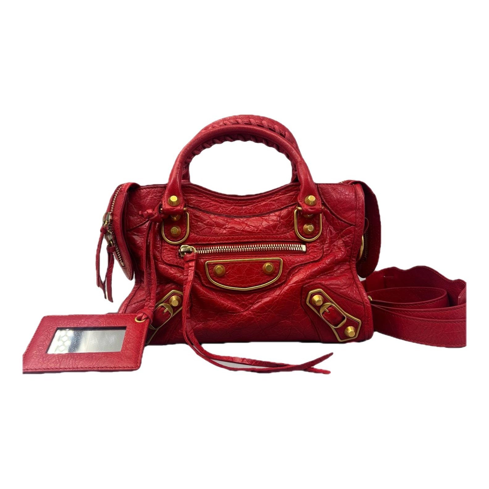 City leather handbag
