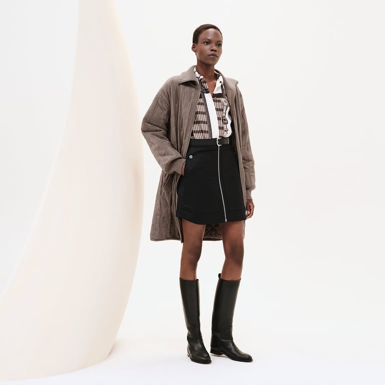 "H" zipped quilted coat