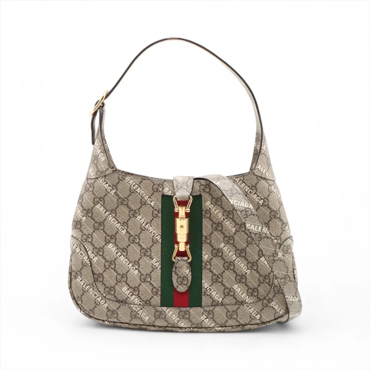 Gucci x Balenciaga Jackie 1961 The hackers projects PVCx leather Shoulder bag Be