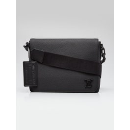 Louis Vuitton Black Aerogram Leather Takeoff Messenger Bag