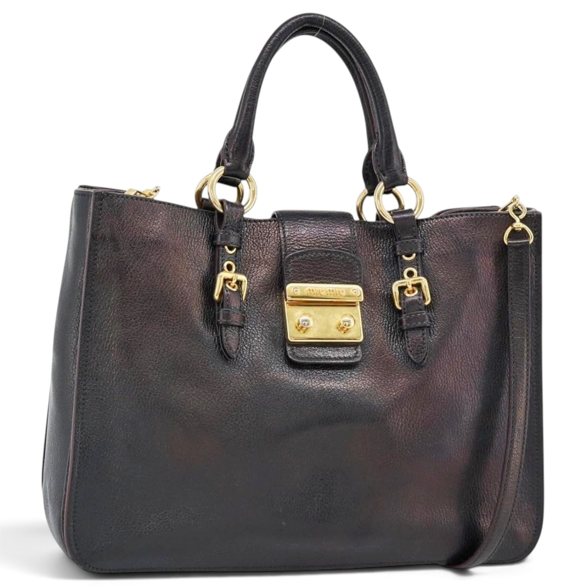 Madras leather handbag