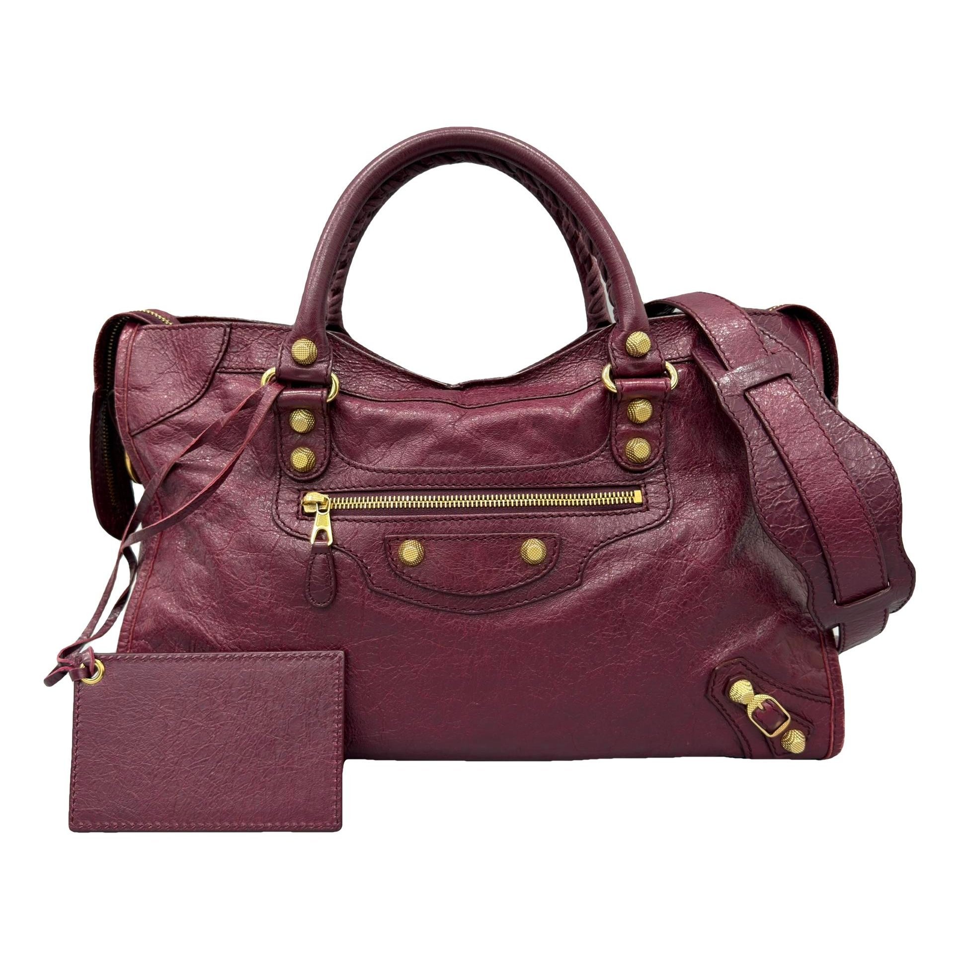 City leather handbag
