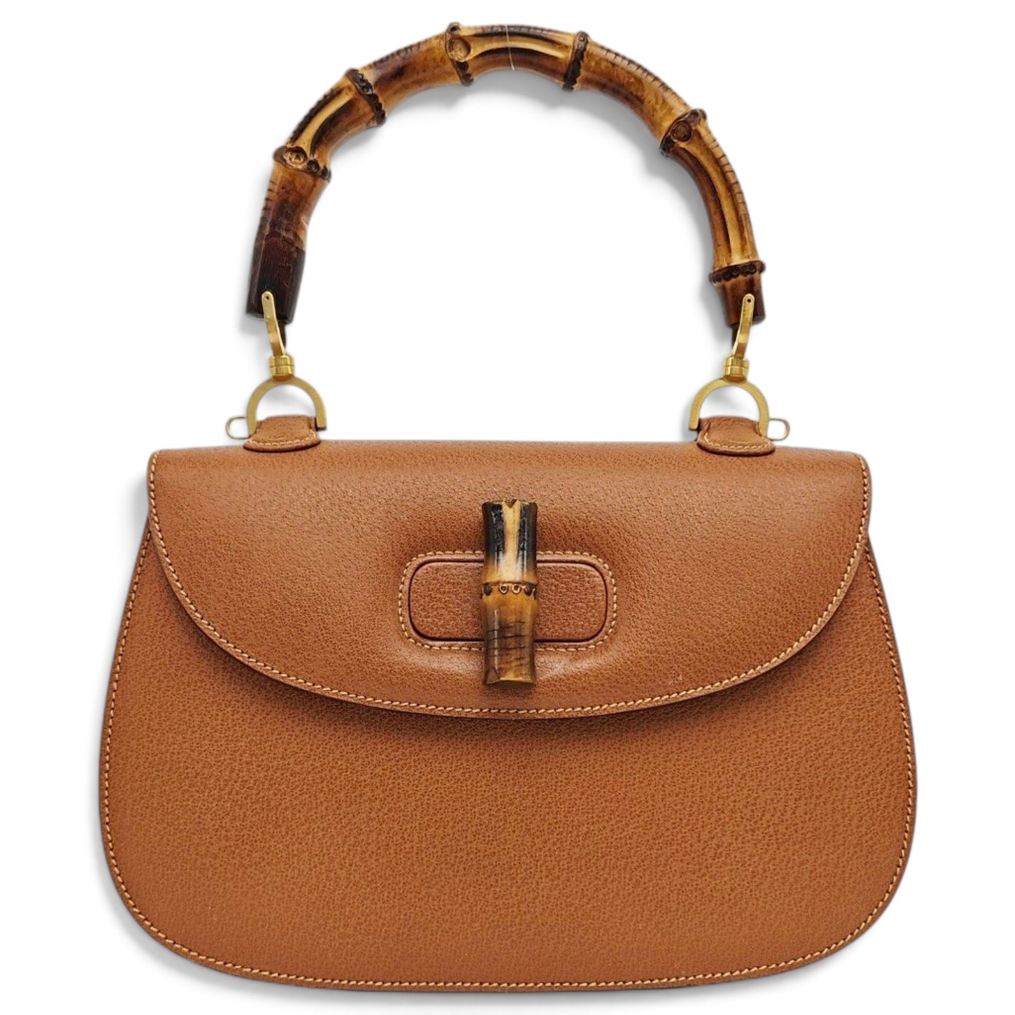Bamboo Top Handle leather handbag